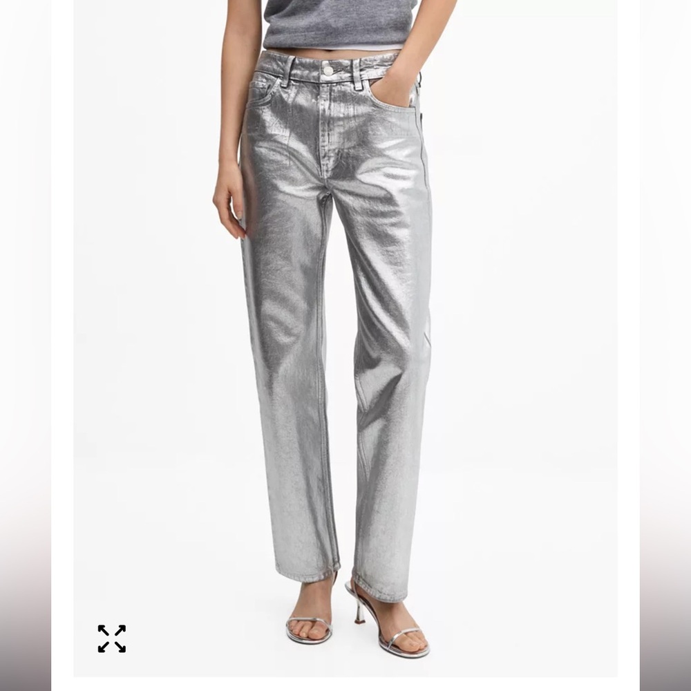 Mango straight foil jeans